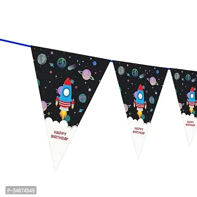 WoW Party Studio Space Astronaut Theme Happy Birthday Decorations Flag pennants Buntings Banner - 10ft Long