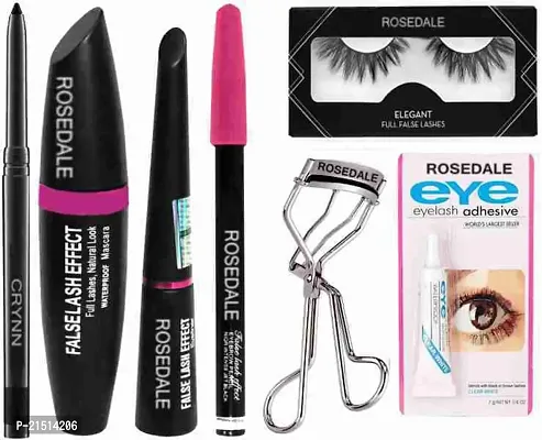 Lorshel Kajal+eyeliner+mascara+eyebrow+curler+glue+eyelash(7 items )