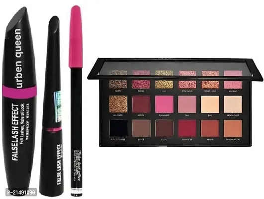 Rose goldd edition eyshadow palette + mascara + eyeliner + eyebrow pencil ( 4 items )-thumb0