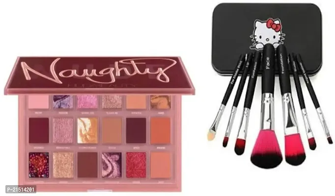 Lorshel Naughty eye shadow + Hello mini 7 pc brushes set ( 2 items )