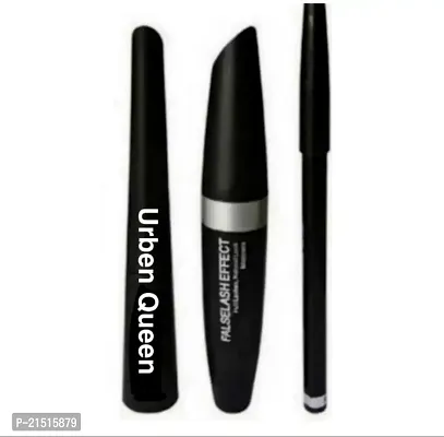 Eyebrow Pencil Black  Liquid EyeLiner  Mascara ( 3 in 1 )