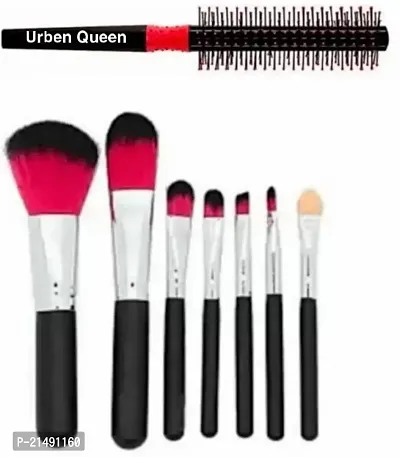 Set of 7 Makeup Brushes with A Rolling Hair Comb ( Set Of 2 )-thumb0