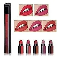 5 Fabulous Matte Shades 5 Lipstick in 1, (Red) Edition Lipstick (10 ml) with 3in1 Eyeliner, Mascara, Eyebrown Pencil, 1 Pc 36H Sketch Eyeliner - (Pack of 5)-thumb2