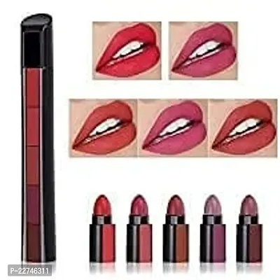 5 Fabulous Matte Shades 5 Lipstick in 1, (Red) Edition Lipstick (10 ml) with 3in1 Eyeliner, Mascara, Eyebrown Pencil, 1 Pc 36H Sketch Eyeliner - (Pack of 5)-thumb3