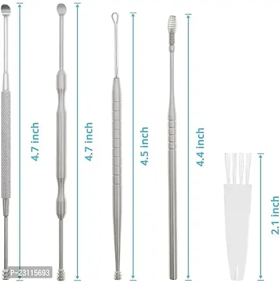 Chiwa Ear Wax Cleaner Resuable Ear Cleaner Earpick Tool Set with Storage Box Ear Wax Remover Tool Kit with Ear Curette Cleaner and Spring Ear Buds Cleaner 6 Pcs Ear Pick with a Storage Box-thumb2
