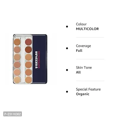 Chiwa Full Coverage 12 Shades Supracolor Flawless Super Blendable, Waterproof, Long Lasting Mousse Foundation Palette for All Skin Types-thumb3