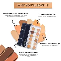 Chiwa Supra Color Foundation Concealer Cream Palette 12 Colors for Women  Girls, Natural Finish(Medium Coverage Kit)-thumb2