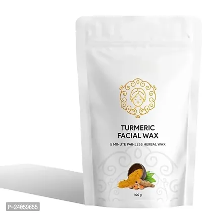 PERMANENT HAIR REMOVAL - TURMERIC FACIAL WAX - 5 MIN PAINLESS HERBAL POWDER Wax Powder  (100 g)-thumb2