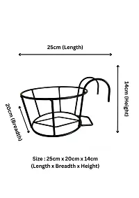 Set of 2 Metal Trellis Railing Pot Stand Set-thumb1