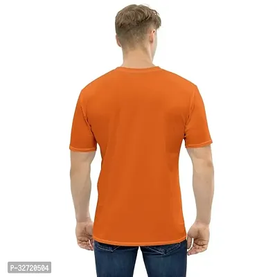 Reliable Orange Polyester Solid Round Neck Tshirt For Men-thumb4