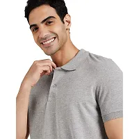 Comfortable Grey Polyester Polos For Men-thumb1