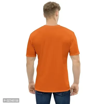 Stylish Orange Polyester Round Neck T-Shirt For Men-thumb2