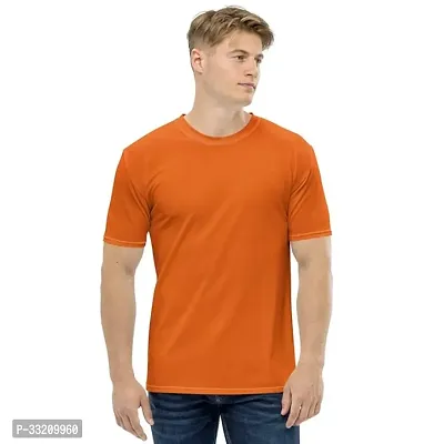 Comfortable Orange Polyester Tees For Men-thumb4