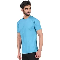 Stylish Blue Polyester Round Neck T-Shirt For Men-thumb1