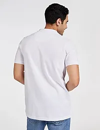 Reliable White Polyester Solid Polo Tshirt For Men-thumb3