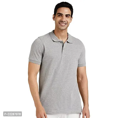 Comfortable Grey Polyester Polos For Men-thumb0