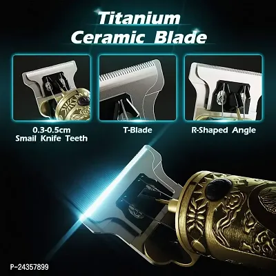 Maxtop golden Trimmer for Men | Beard Trim  Clean 2-in-1 Trimmer with Vacuum Suction Mode | Ceramic Blades, LED display, 3 Limit Combs | No Mess Trimming-thumb2