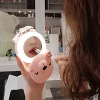 2 in 1 Cute Piggy Mini USB Fan LED Mirror-thumb1