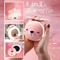 2 in 1 Cute Piggy Mini USB Fan LED Mirror-thumb2