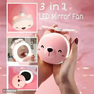 2 in 1 Cute Piggy Mini USB Fan LED Mirror-thumb3