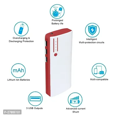 Maximilion 20000 mAh Power Bank (8W, Normal Charging) (White,Lithium Ion ) SOLID RED2.0 3USB