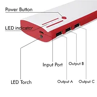 Maximilion 20000 mAh Power Bank (8W, Normal Charging) (White,Lithium Ion ) SOLID RED2.0 3USB-thumb1