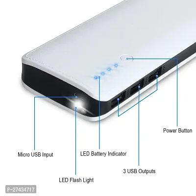 Maximilion 20000Mah  power bank 3usb_fast charging light white