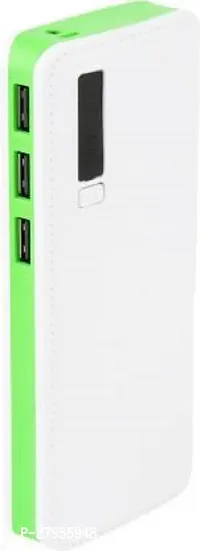 Maximilion 20000Mah  side in green power bank 3usb_fast charging light white