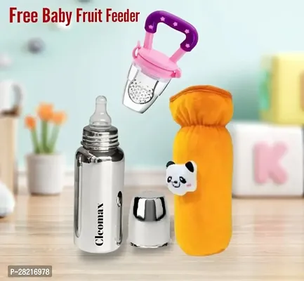 Baby Feeding Bottle Stainless Steel with Teether and Bottle Cover