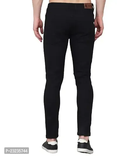 PODGE Men's Slim Fit Black Printed Jeans (PGMJ-018)-thumb2