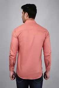 PODGE Slim Fit Twill Fabric Peach Color Mens Shirt(PDMS-504)-thumb1