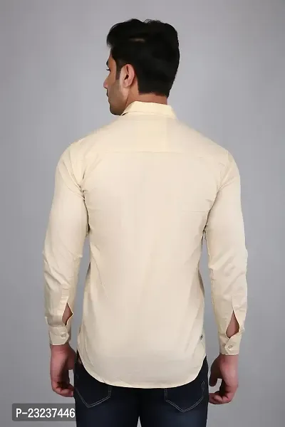 PODGE Slim Fit Twill Fabric Light Orange Color Mens Shirt(PDMS-511)-thumb2