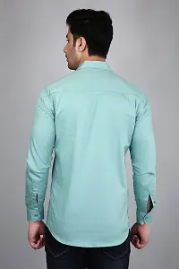 PODGE Slim Fit Twill Fabric Sea Green Color Mens Shirt(PDMS-508)-thumb1