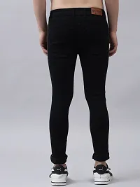 PODGE Stylish Black Denim Solid Mid-Rise Jeans For Men-thumb1