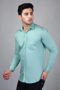 PODGE Slim Fit Twill Fabric Sea Green Color Mens Shirt(PDMS-508)-thumb3