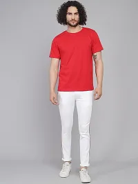 PODGE Stylish White Denim Solid Mid-Rise Jeans For Men-thumb4