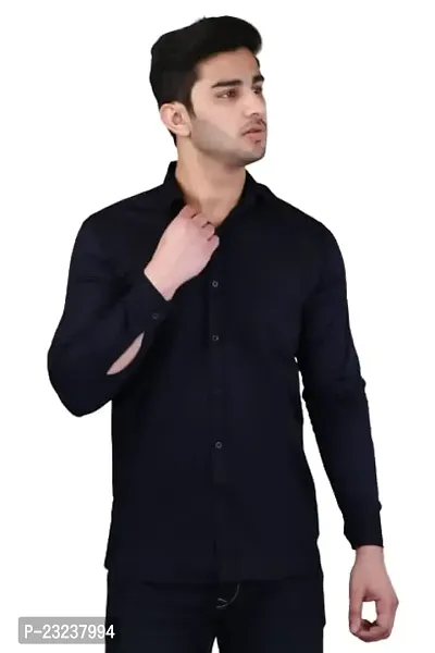 PODGE Slim Fit Twill Fabric Dark Blue Color Mens Shirt(PDMS-505)