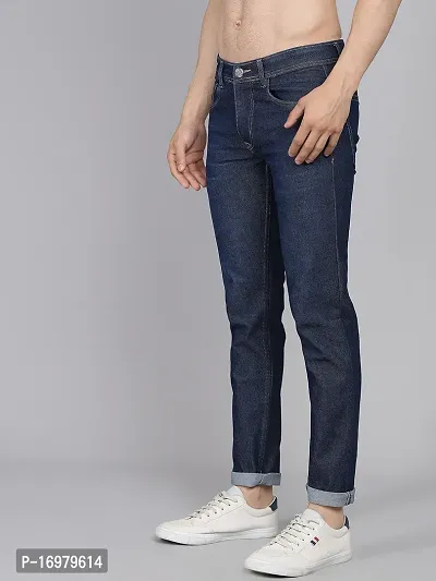 Blue Denim Mid Rise Jeans For Men-thumb3