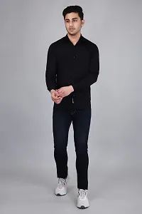 PODGE Slim Fit Twill Fabric Black Color Mens Shirt(PDMS-514)-thumb4