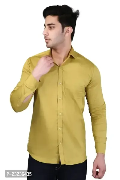 PODGE Slim Fit Twill Fabric Musterd Color Mens Shirt(PDMS-509)