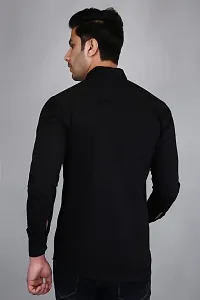 PODGE Slim Fit Twill Fabric Black Color Mens Shirt(PDMS-514)-thumb1