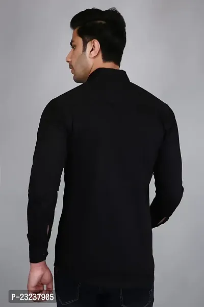 PODGE Slim Fit Twill Fabric Black Color Mens Shirt(PDMS-514)-thumb2