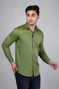 PODGE Slim Fit Twill Fabric Pista Color Mens Shirt(PDMS-517)-thumb2