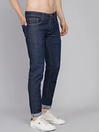 Blue Denim Mid Rise Jeans For Men-thumb3