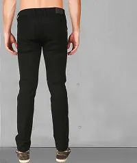 PODGE Stylish Black Denim Solid Mid-Rise Jeans For Men-thumb1