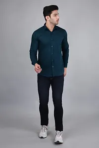 PODGE Slim Fit Twill Fabric Blue Color Mens Shirt(PDMS-506)-thumb4