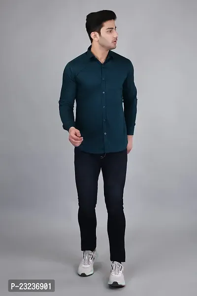 PODGE Slim Fit Twill Fabric Blue Color Mens Shirt(PDMS-506)-thumb5