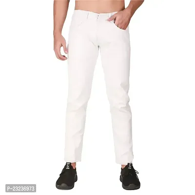 PODGE Men's Slim Fit Jeans (PGMJ-001_White)