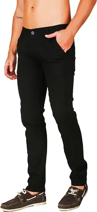 PODGE Stylish Black Denim Solid Mid-Rise Jeans For Men-thumb2