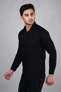 PODGE Slim Fit Twill Fabric Black Color Mens Shirt(PDMS-514)-thumb3